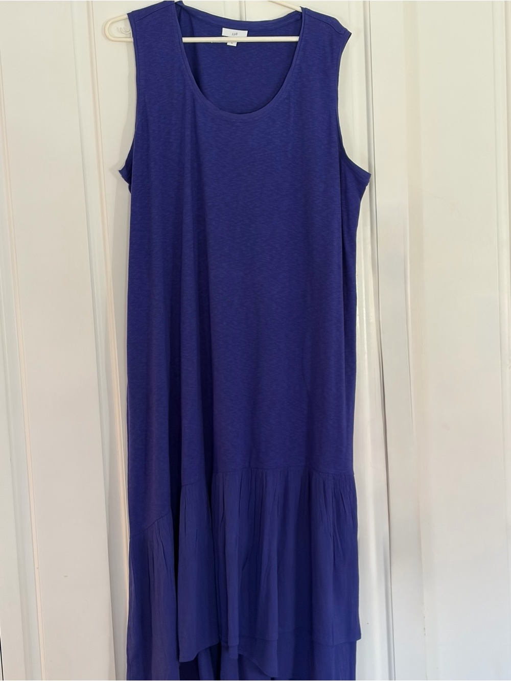 J.Jill Sleeveless Royal Blue Ruffled Hem Maxi Dress